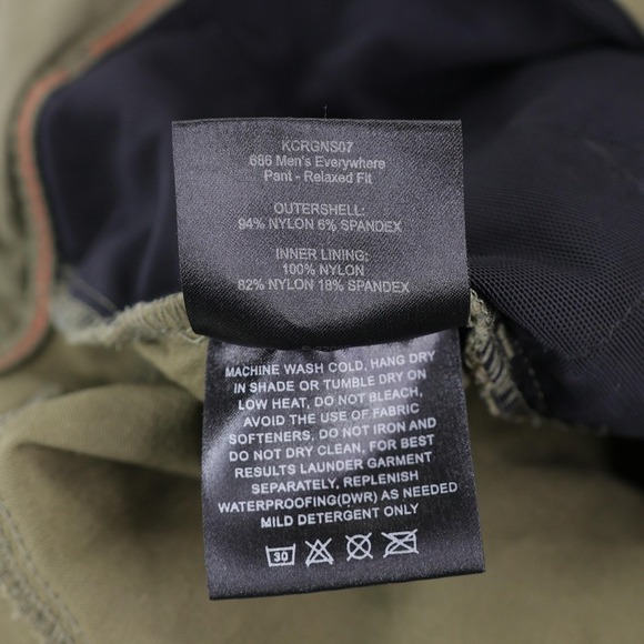 686 Everywhere Pants Mens 32x30 Green Relaxed Fit Stretch Chino Travel - Picture 8 of 13